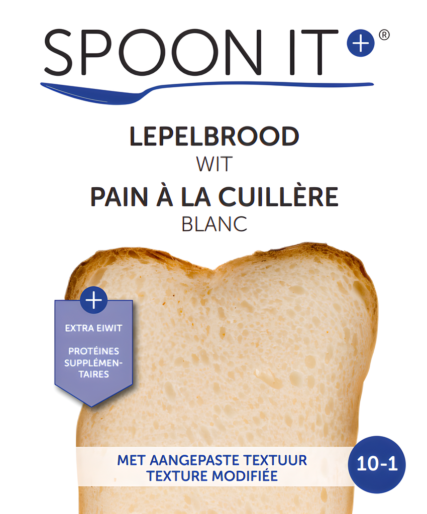 Spoon It+ - Pain à la cuillère blanc avec protéines supplémentaires - Sec - 10-1 - Shaker - 140 g